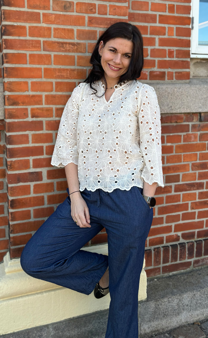INA Copenhagen Bluse - Milla - Off White Lace