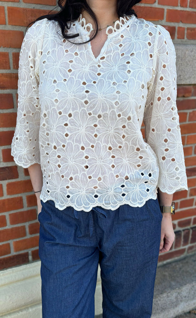 INA Copenhagen Bluse - Milla - Off White Lace