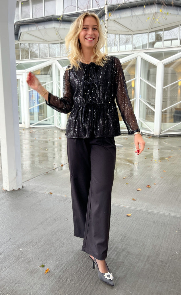 INA Copenhagen Bluse - Petra - Black Sequin