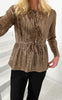Say INA Copenhagen Bluse - Petra - Brown Sequin