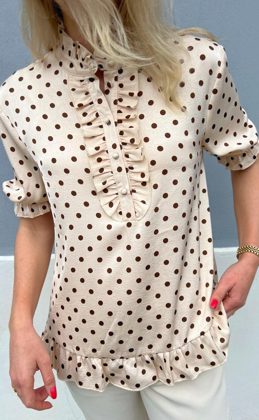 INA Copenhagen Bluse - Philine - Beige Dots
