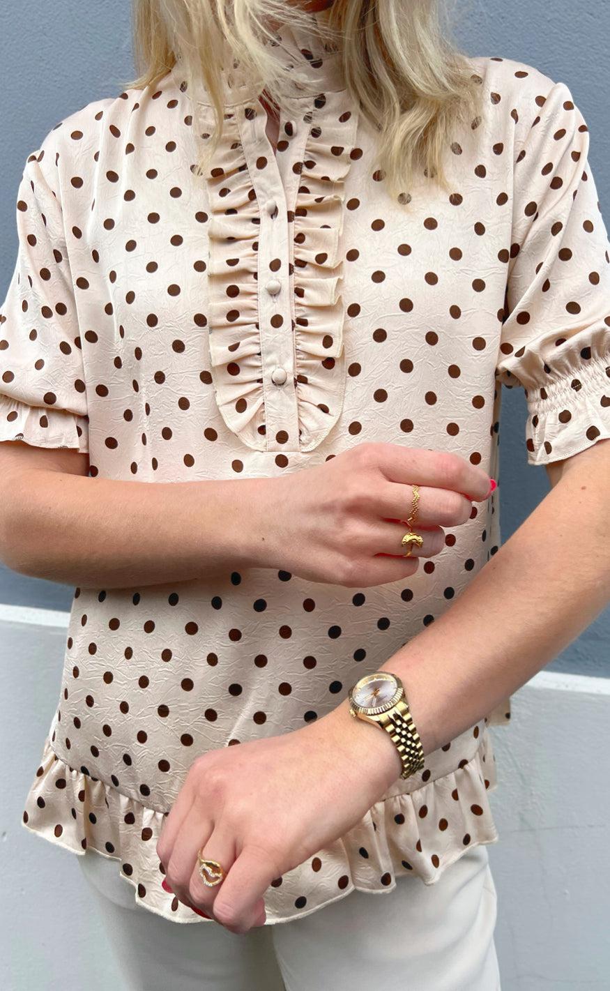 INA Copenhagen Bluse - Philine - Beige Dots