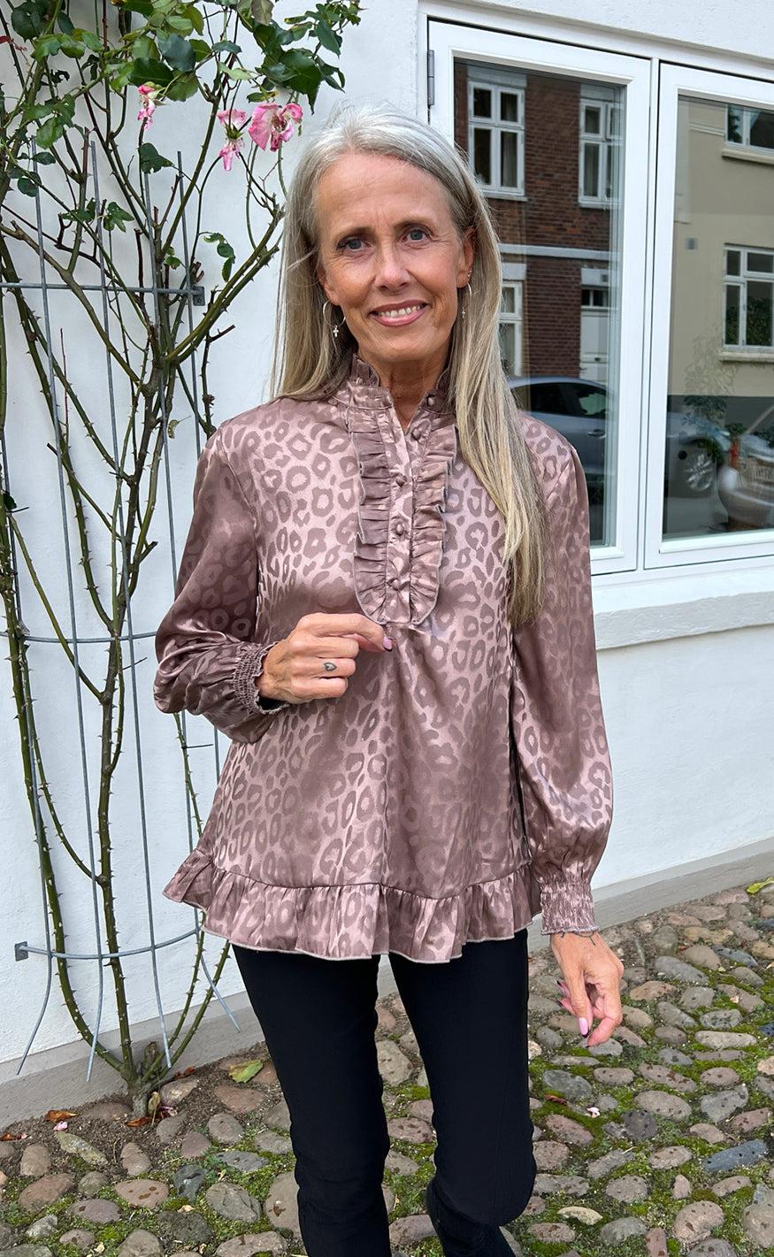 INA Copenhagen Bluse - Pia - Brown Leopard