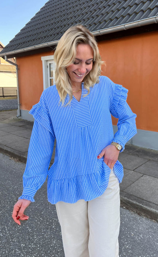 INA Copenhagen Bluse - Wilja - Blue Striped