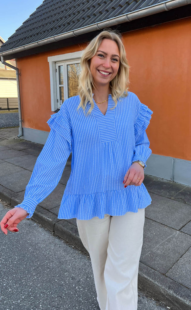 INA Copenhagen Bluse - Wilja - Blue Striped