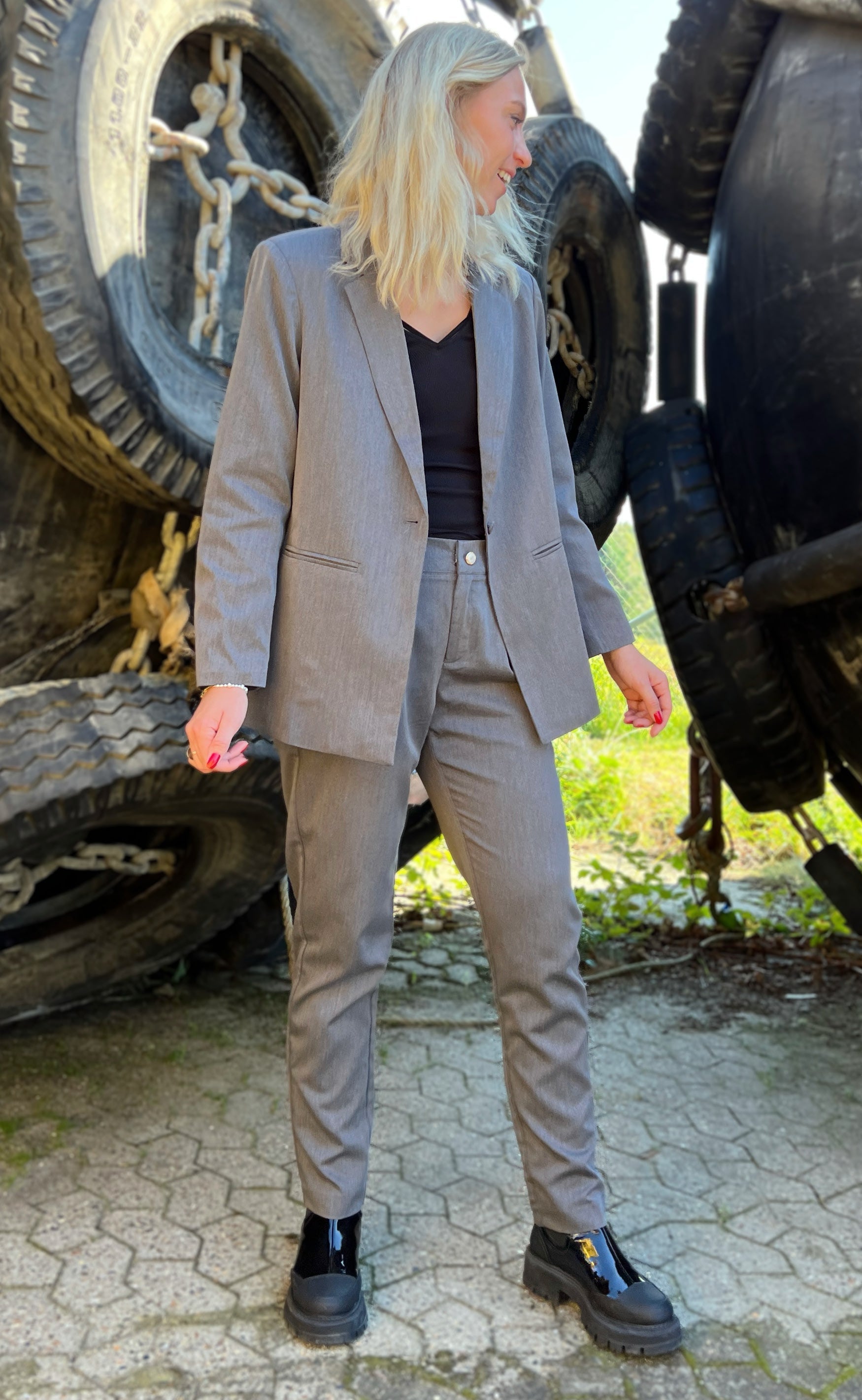 INA Copenhagen Bukser - Zoey Straight - Dark Grey