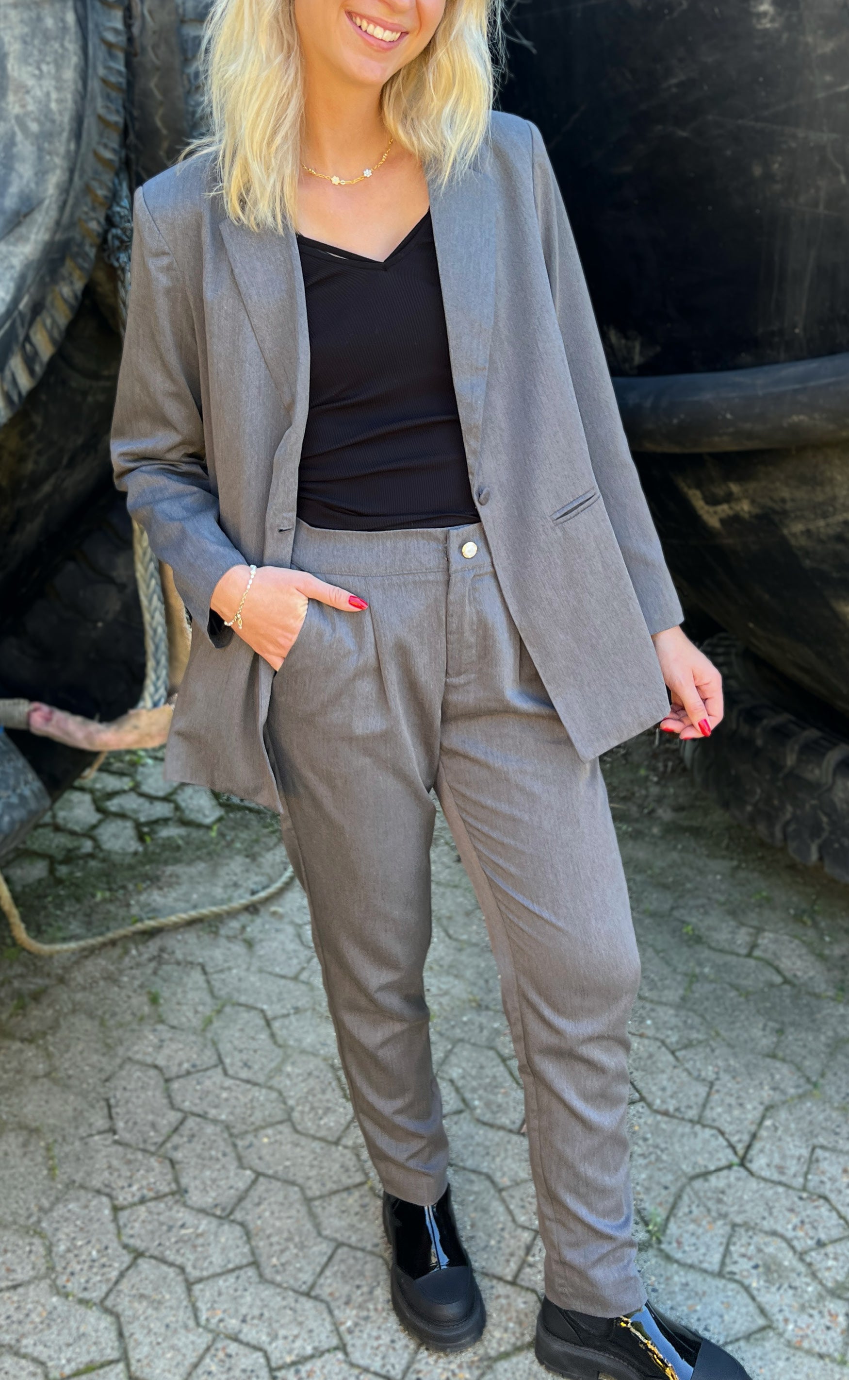 INA Copenhagen Bukser - Zoey Straight - Dark Grey