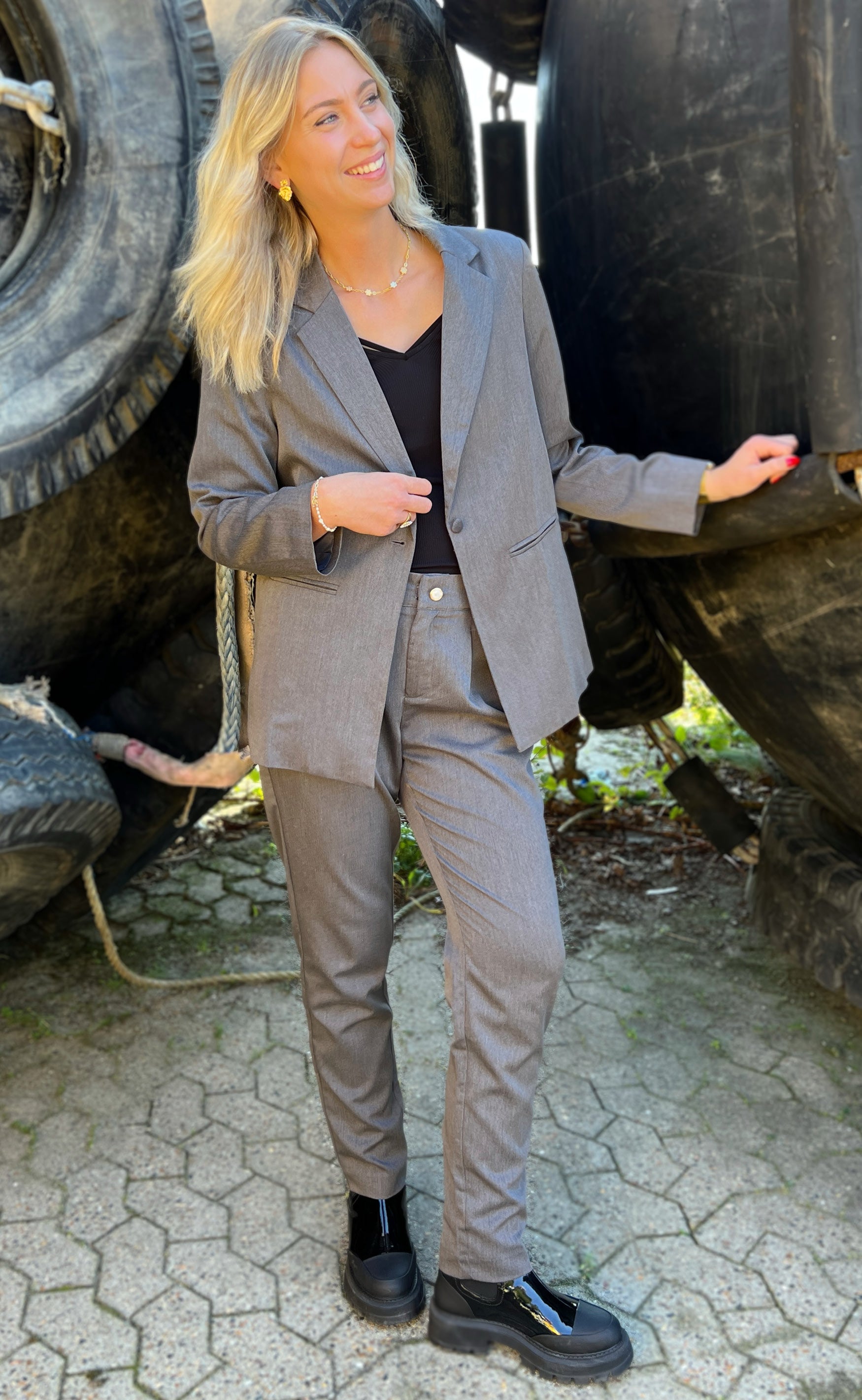 INA Copenhagen Bukser - Zoey Straight - Dark Grey