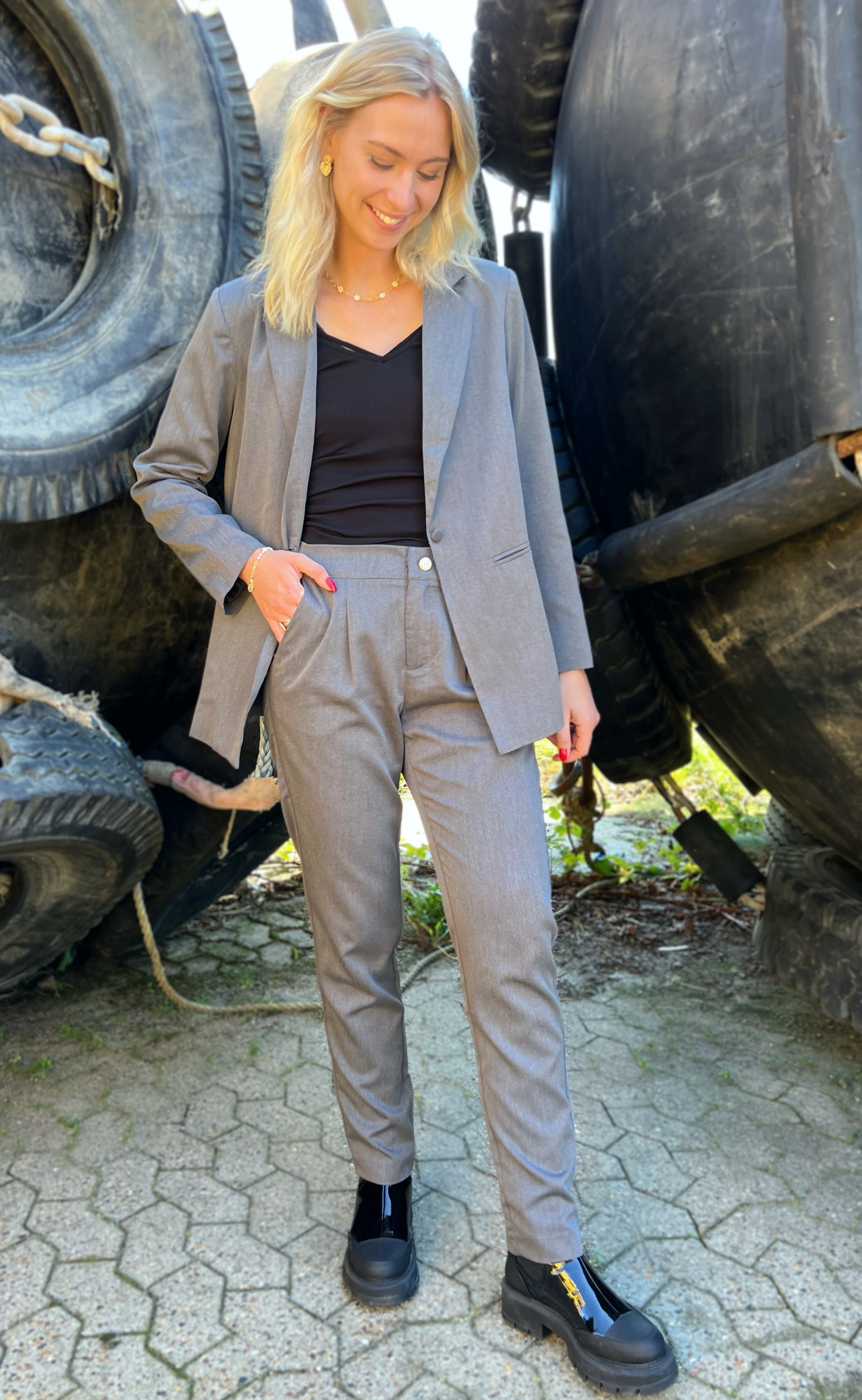 INA Copenhagen Bukser - Zoey Straight - Dark Grey