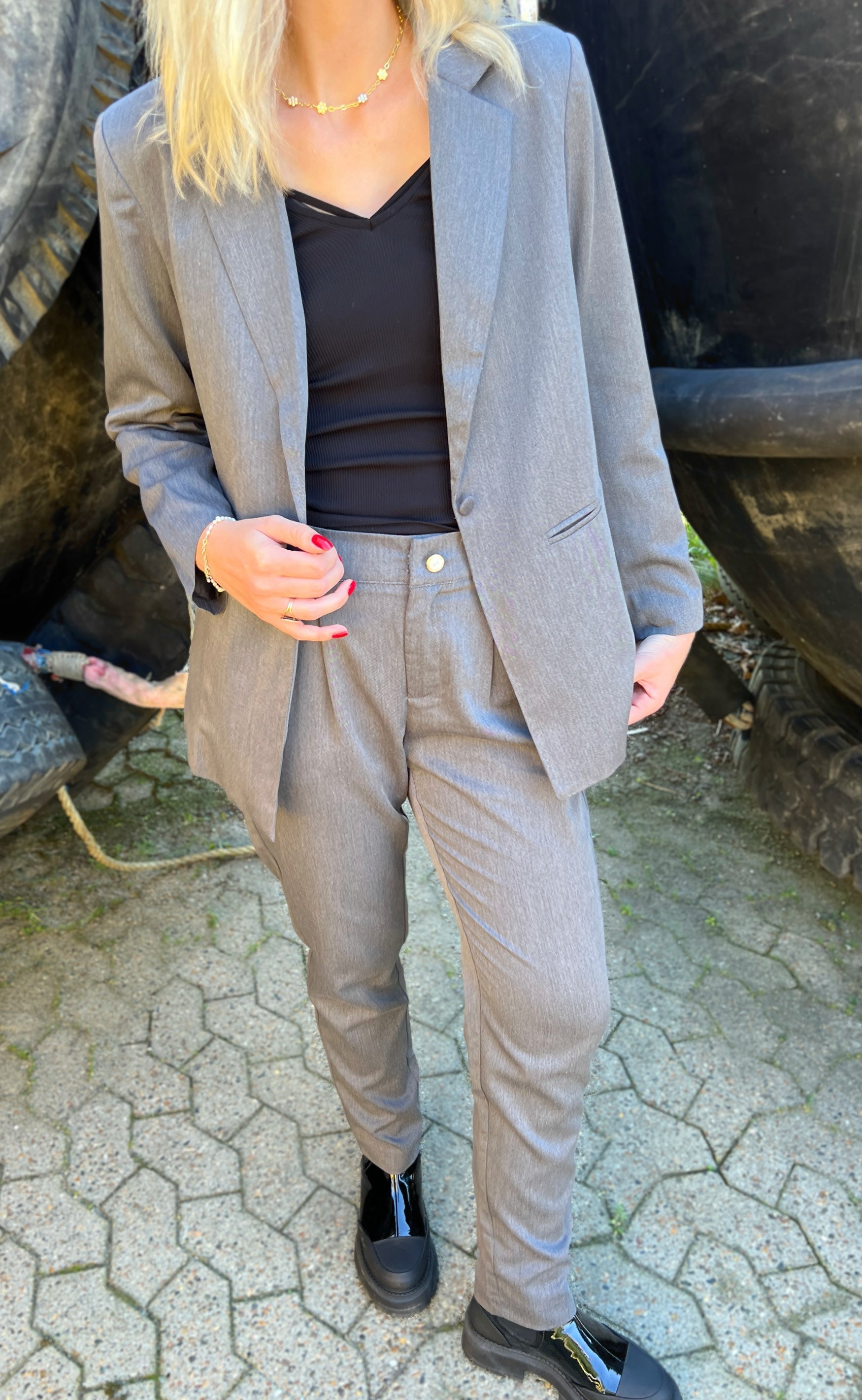 INA Copenhagen Bukser - Zoey Straight - Dark Grey