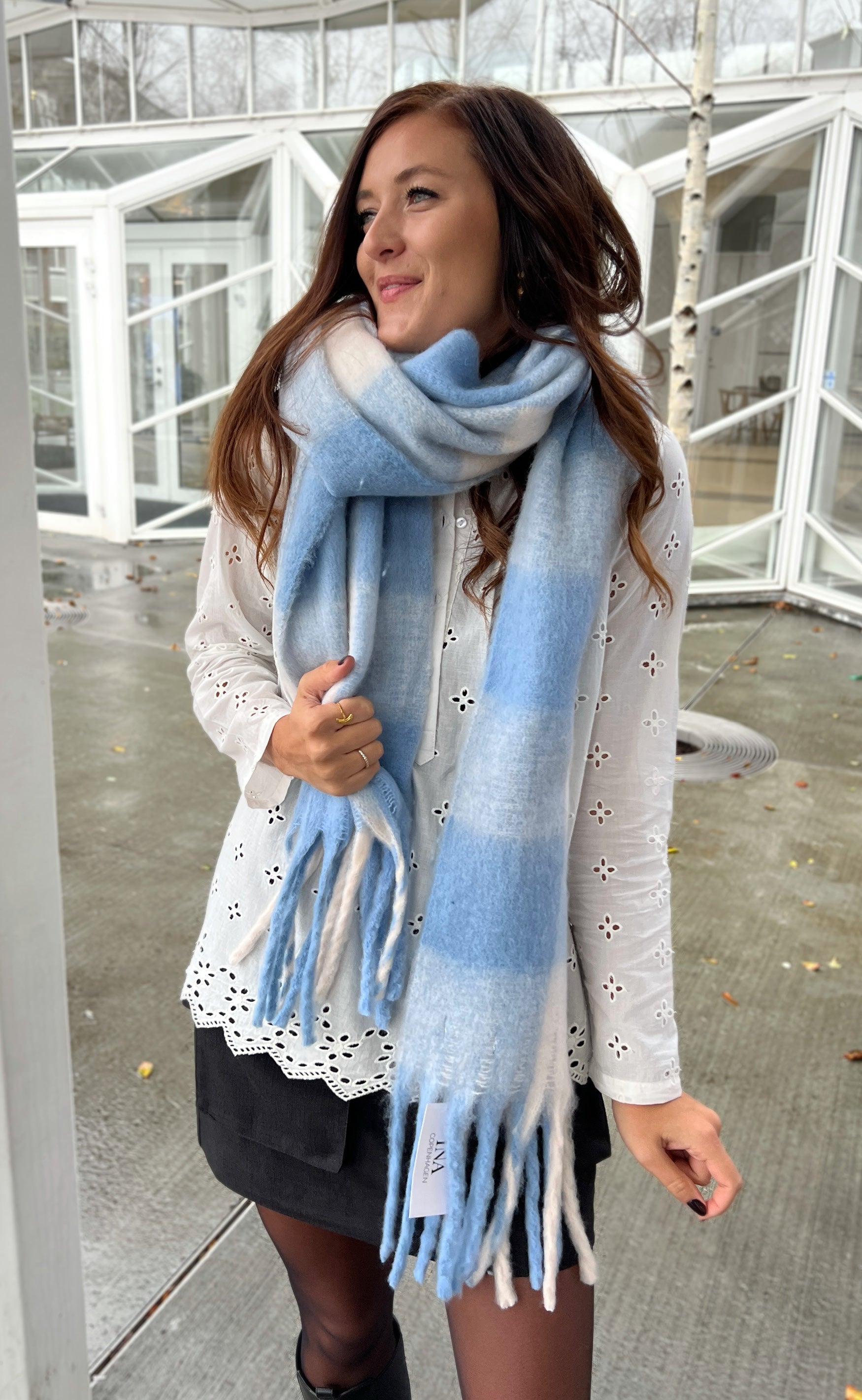 INA Copenhagen HalsSkjerf - Merle - Blue Checks