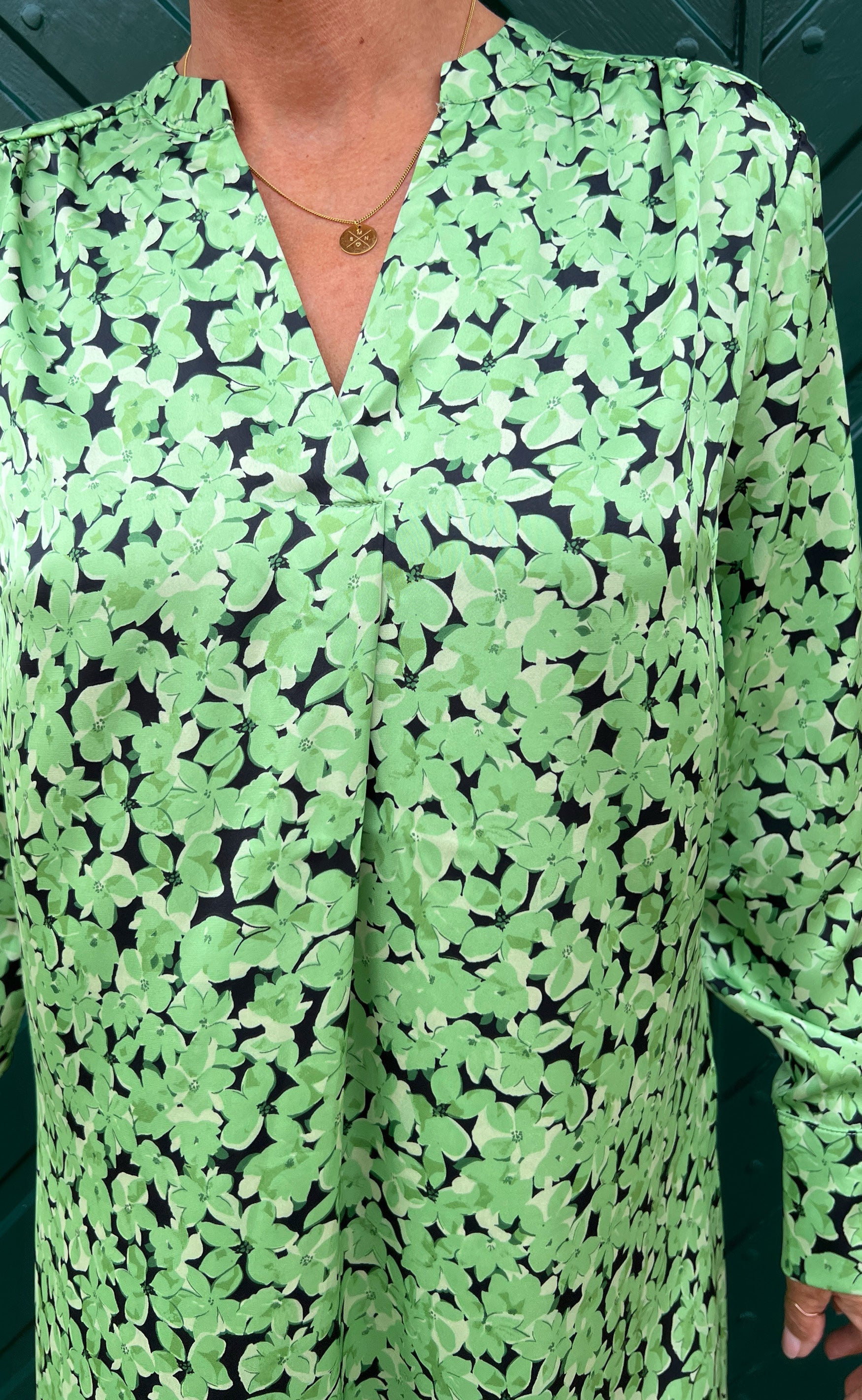 INA Copenhagen Kjole - Alina - Green Flower