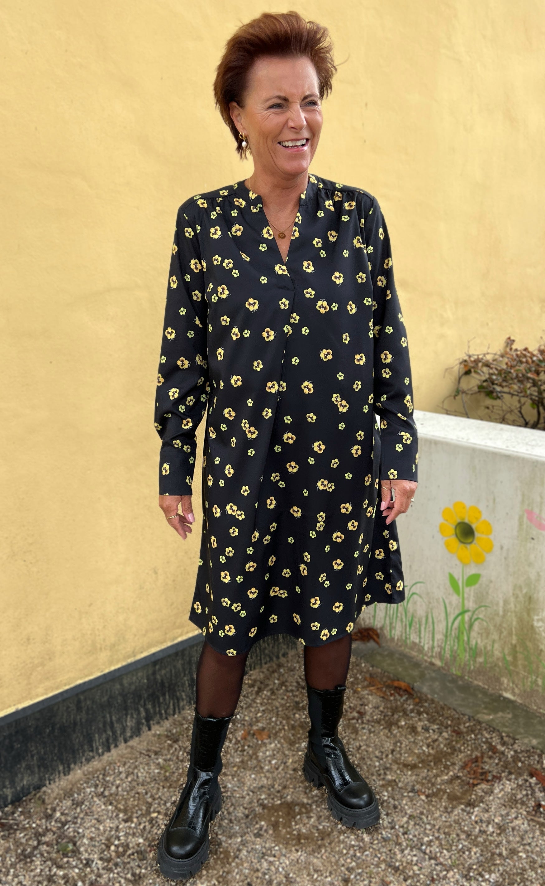 INA Copenhagen Kjole - Alina - Yellow Flower