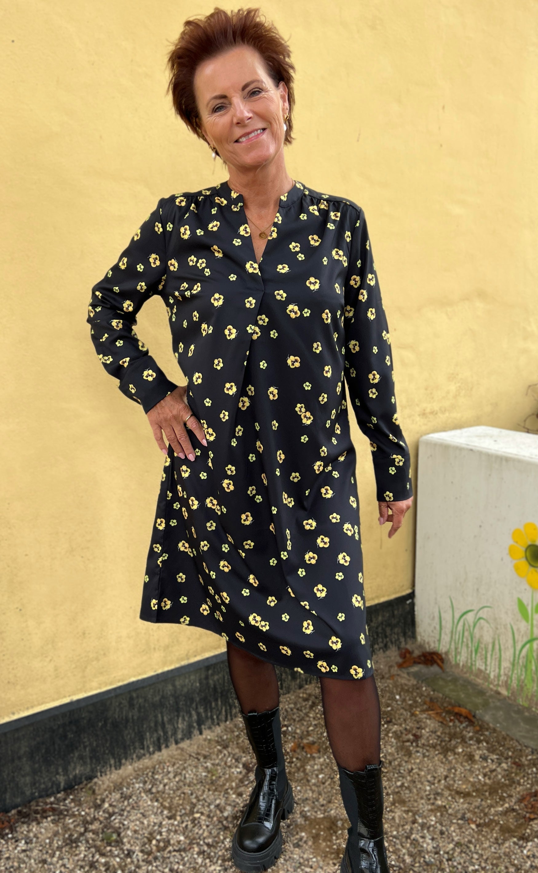 INA Copenhagen Kjole - Alina - Yellow Flower