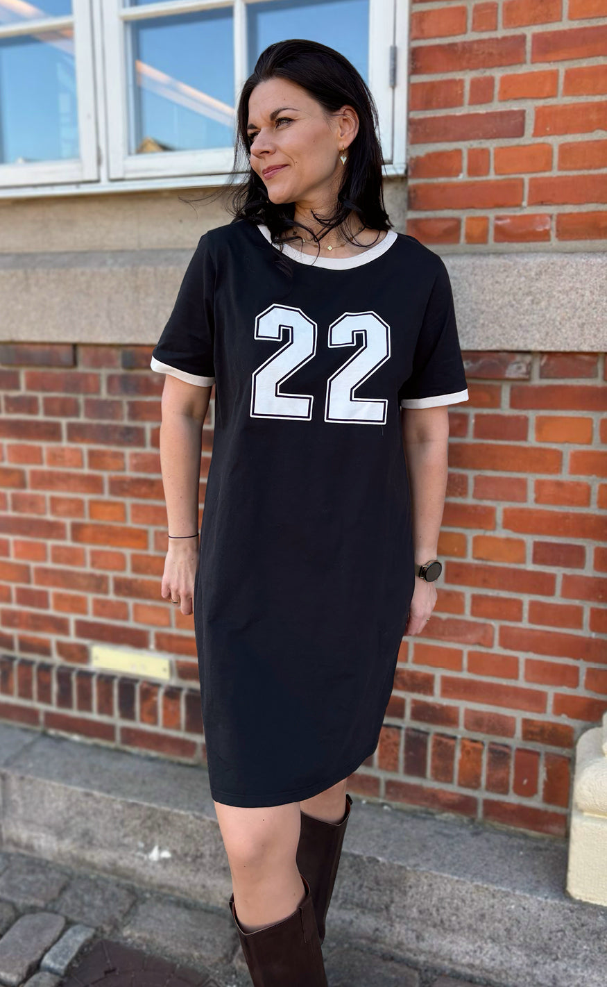 INA Copenhagen Kjole - Alva Football - Black W. Off White