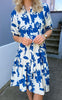 Say INA Copenhagen Kjole - Anja - White / Blue Flower
