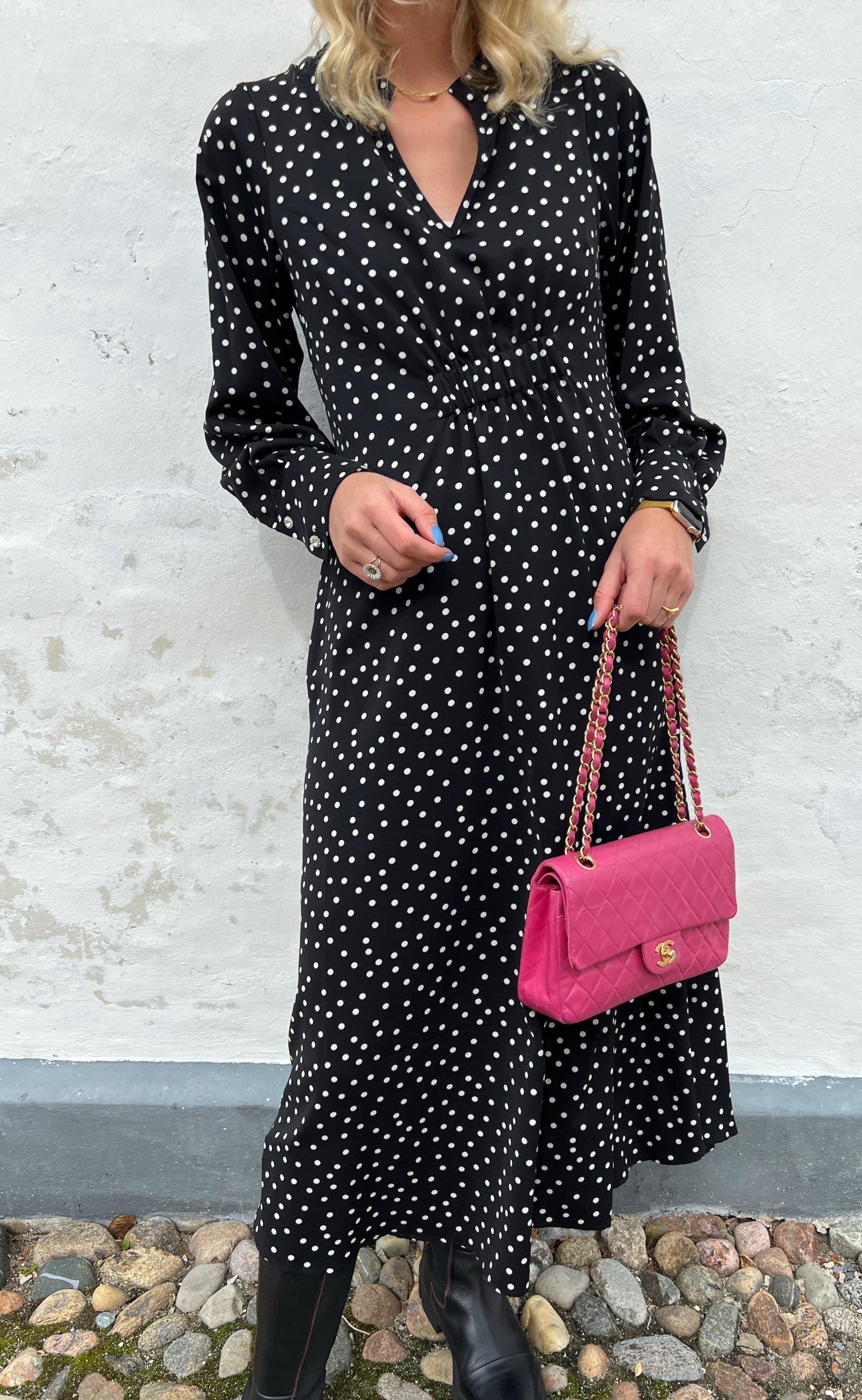 INA Copenhagen Kjole - Bella - Black W. Dots
