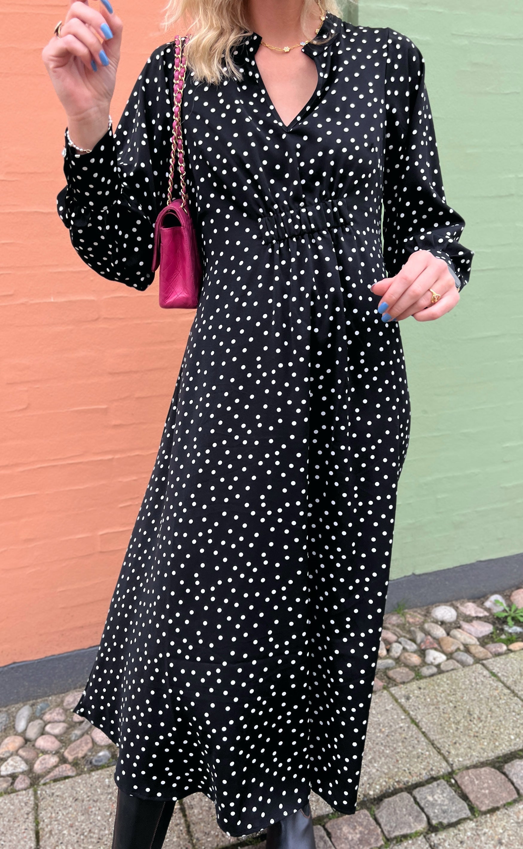 INA Copenhagen Kjole - Bella - Black W. Dots