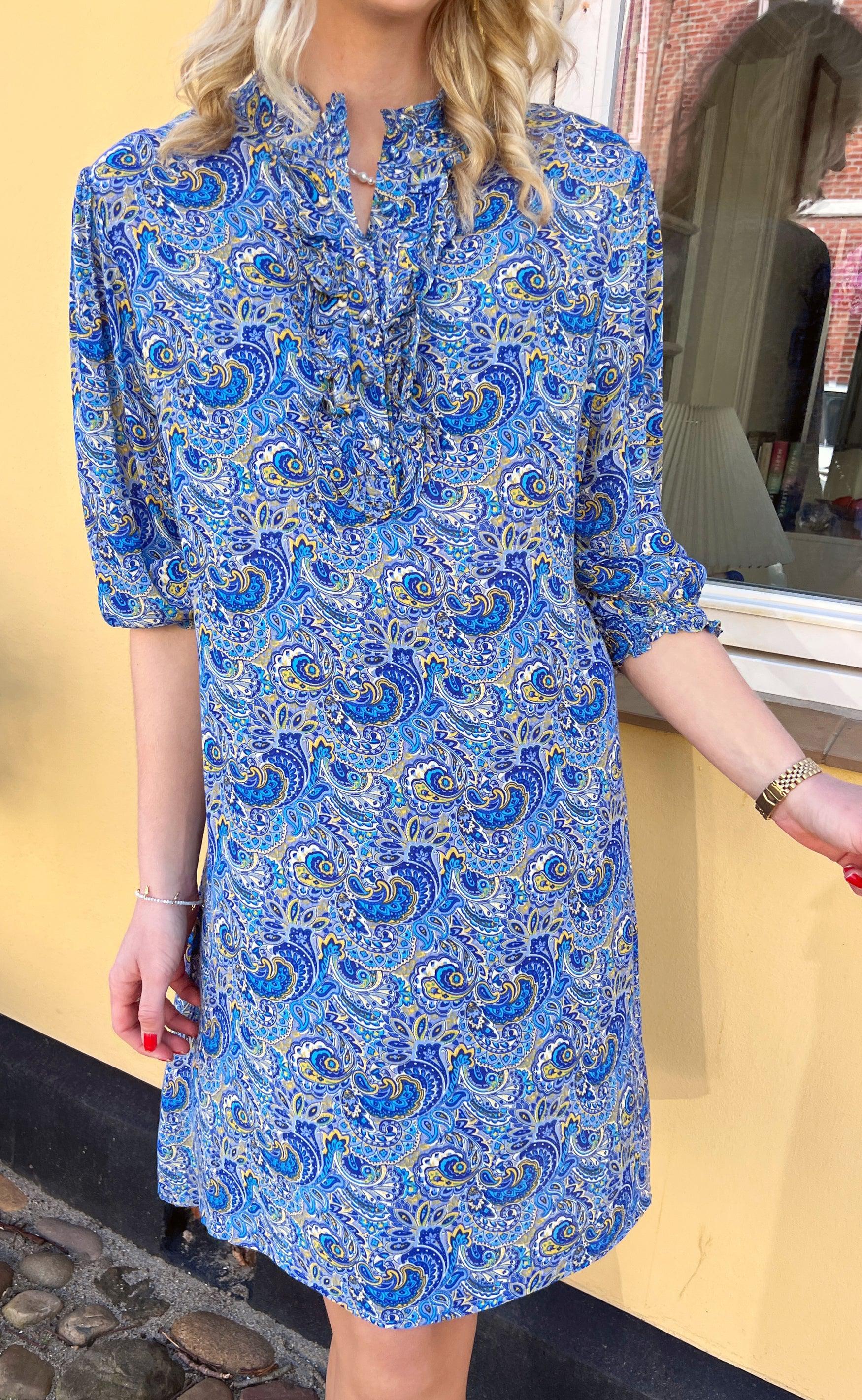 INA Copenhagen Kjole - Camilla - New Blue Paisley