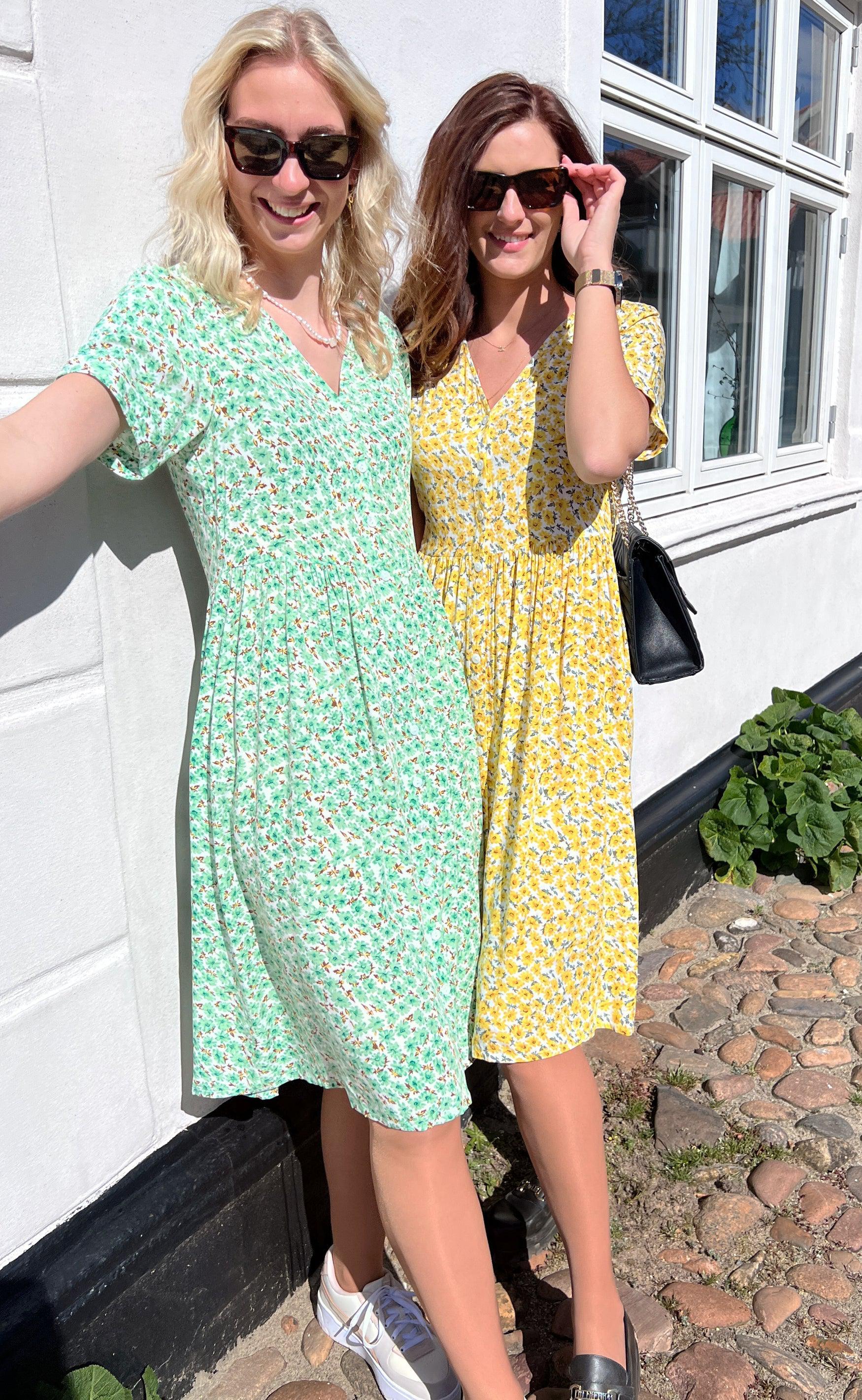 INA Copenhagen Kjole - Clara - Mint Green Flower