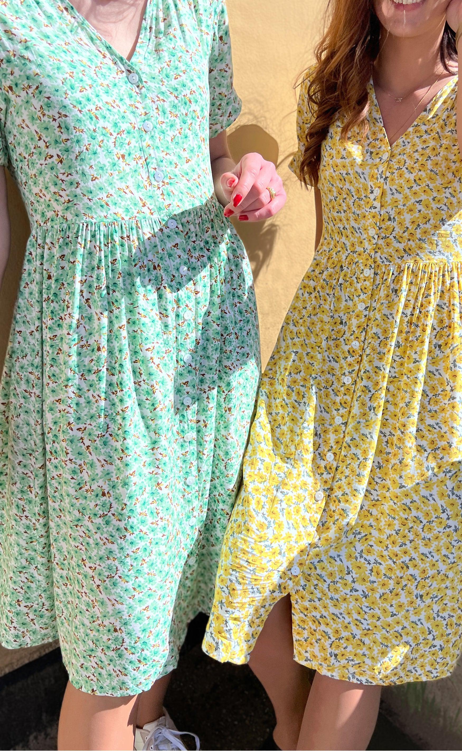 INA Copenhagen Kjole - Clara - Yellow Flower