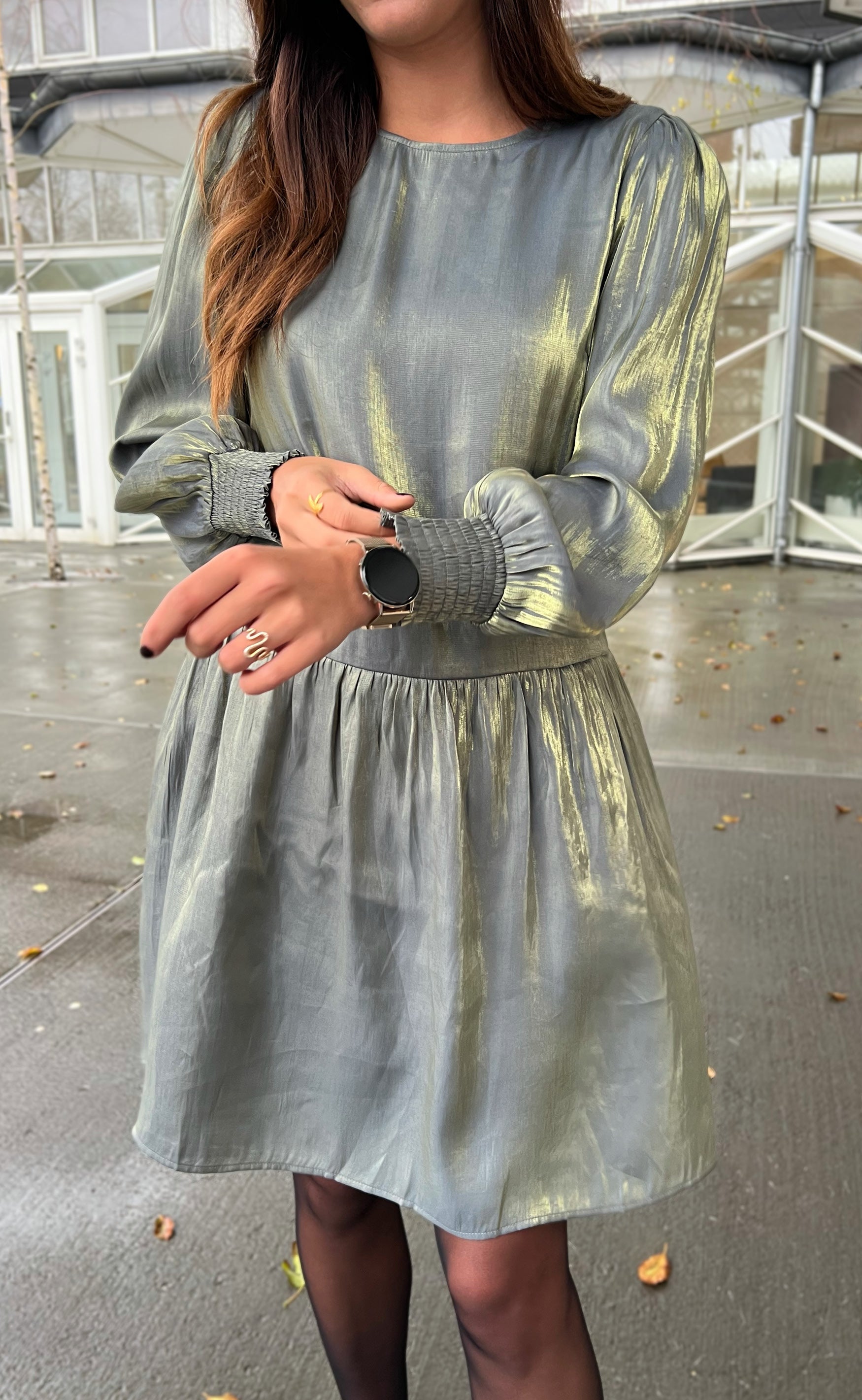 INA Copenhagen Kjole - Elina - Green Glitter