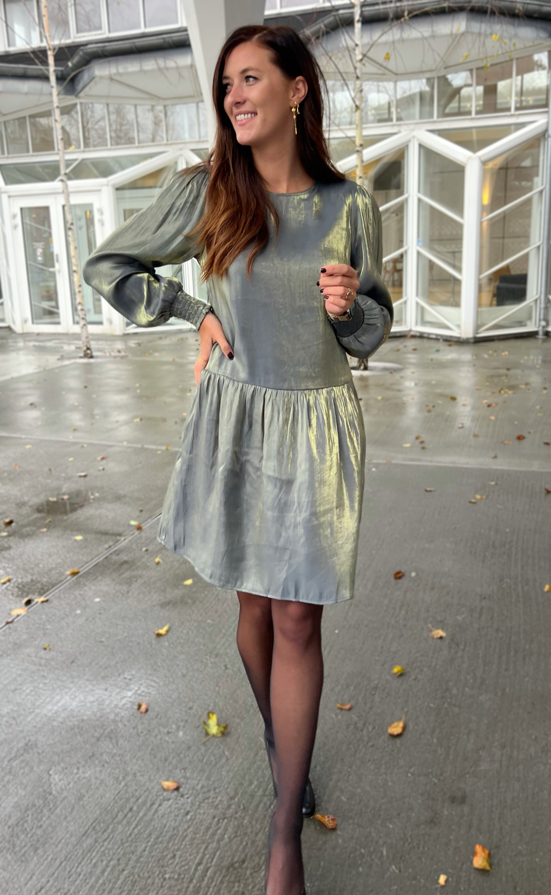INA Copenhagen Kjole - Elina - Green Glitter