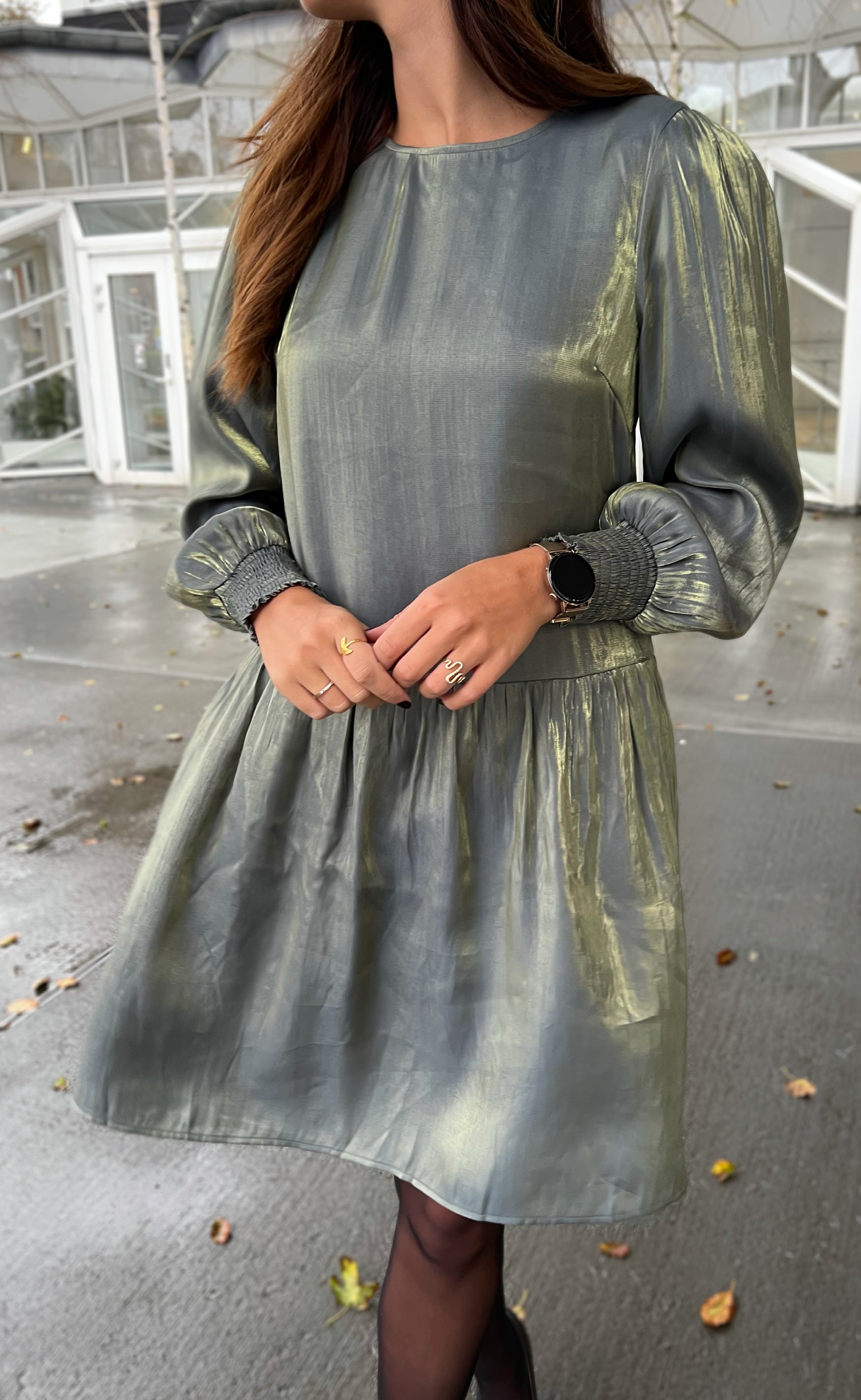 INA Copenhagen Kjole - Elina - Green Glitter