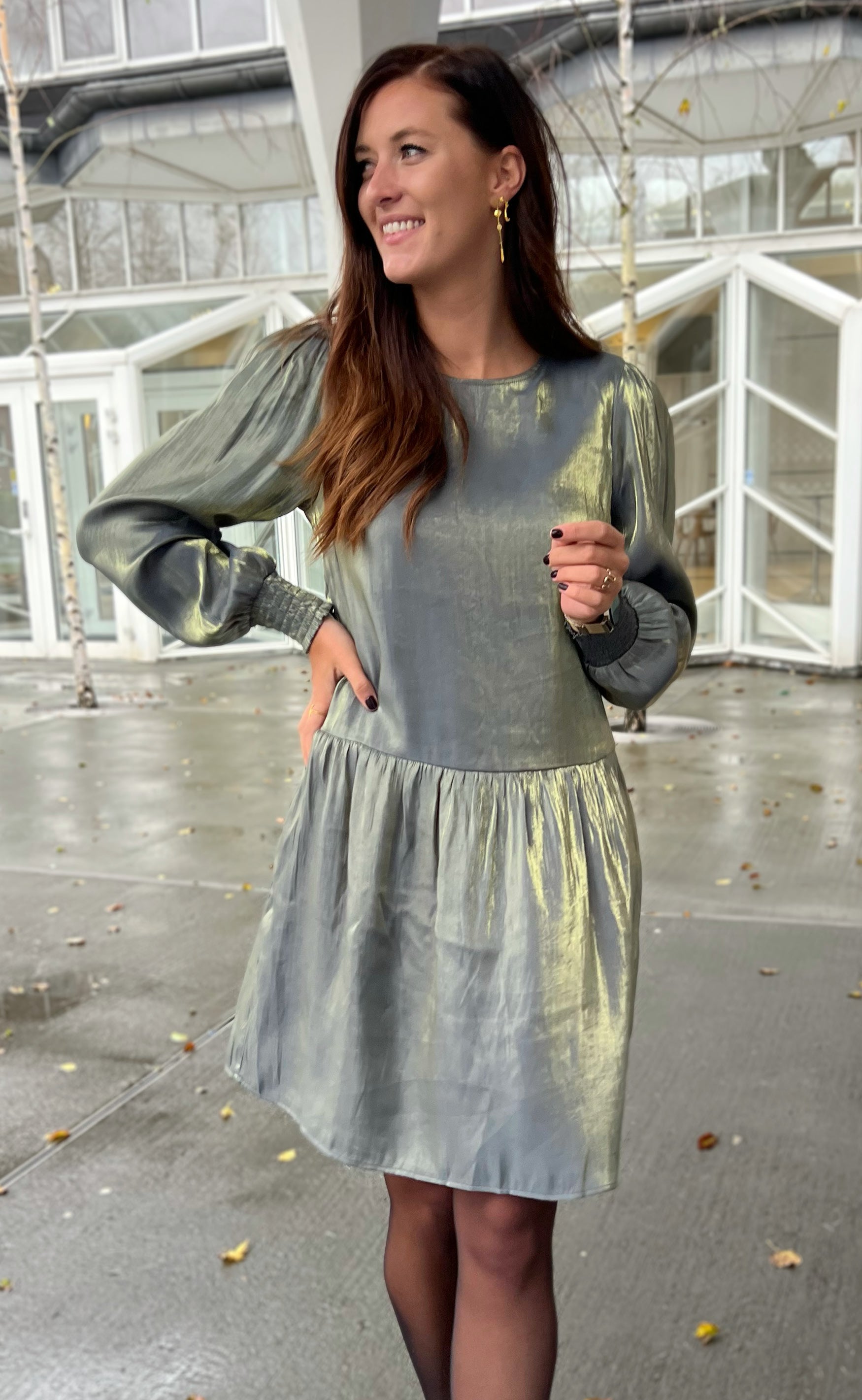INA Copenhagen Kjole - Elina - Green Glitter