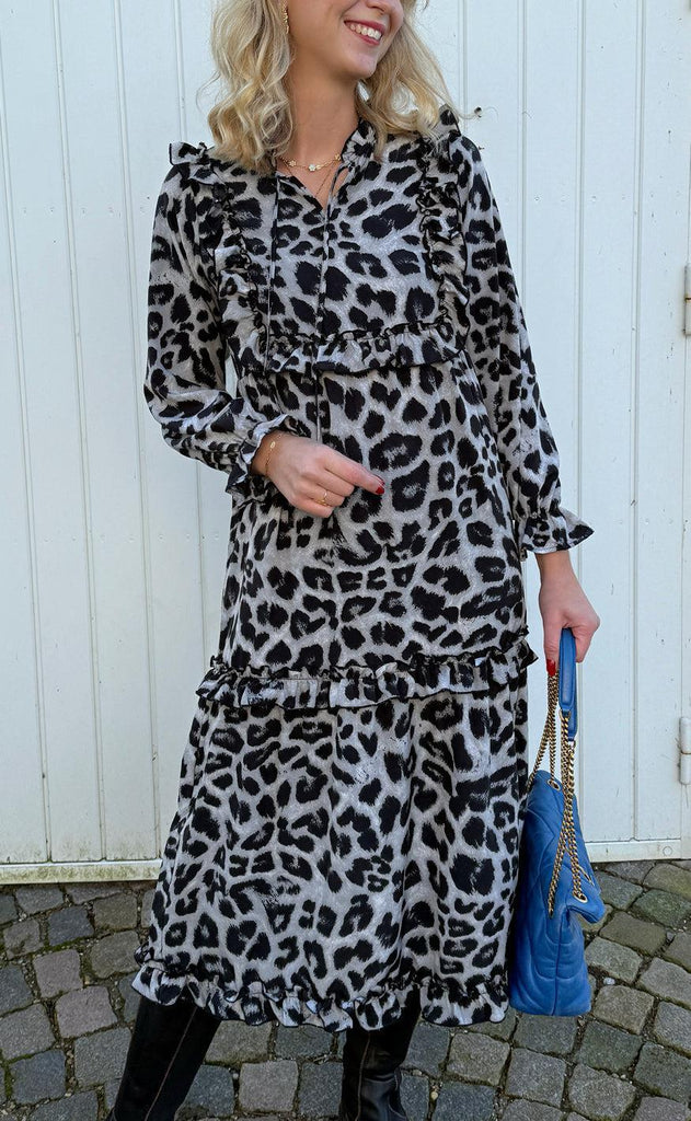 INA Copenhagen Kjole - Elina - Grey Leopard