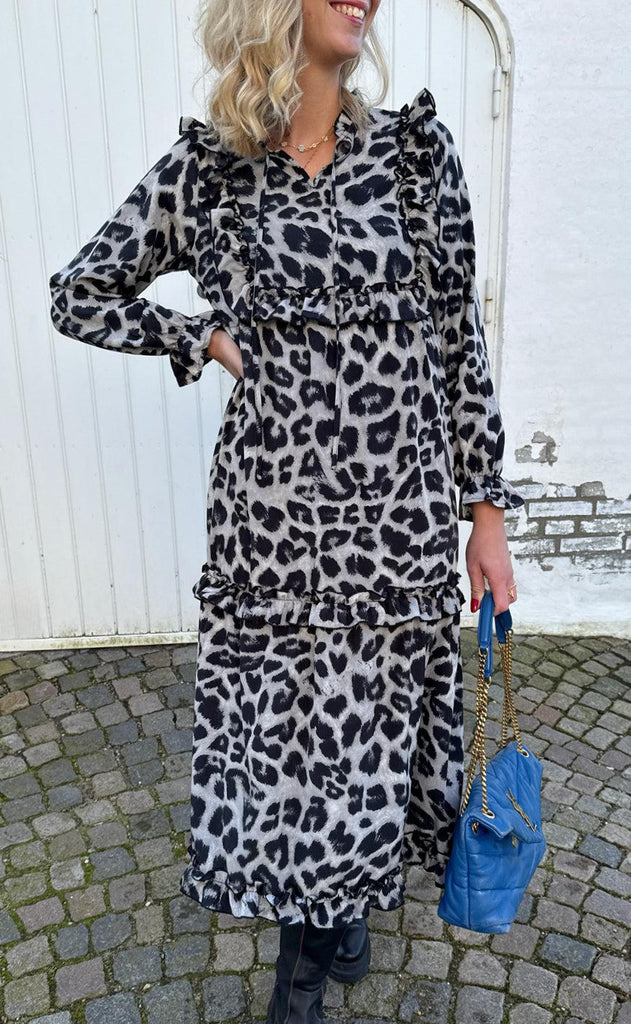 INA Copenhagen Kjole - Elina - Grey Leopard