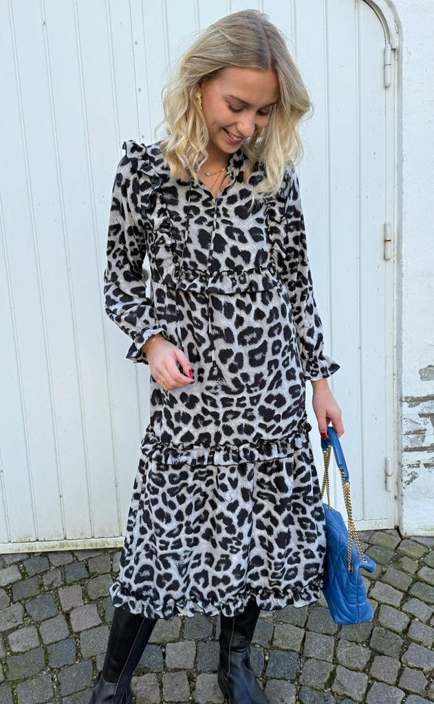 INA Copenhagen Kjole - Elina - Grey Leopard