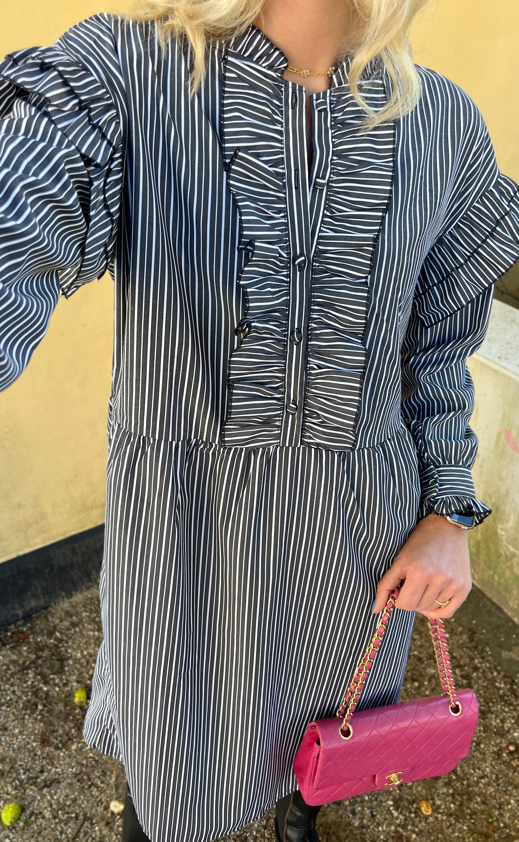 INA Copenhagen Kjole - Emilie - Black Striped