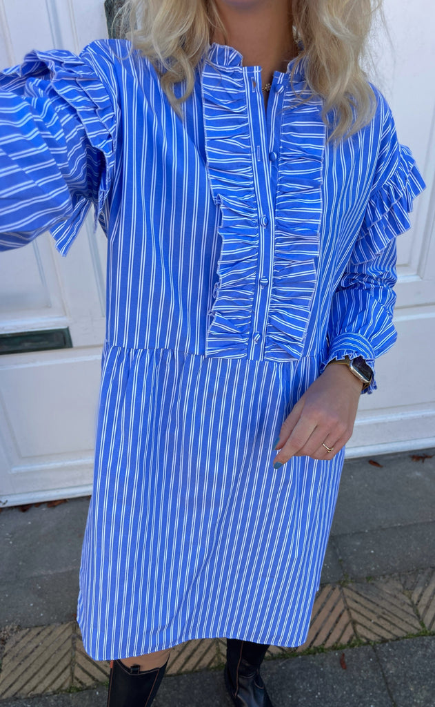 INA Copenhagen Kjole - Emilie - Dark Blue Striped