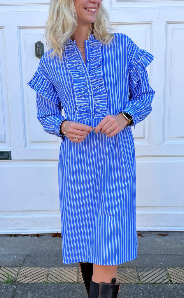 INA Copenhagen Kjole - Emilie - Dark Blue Striped