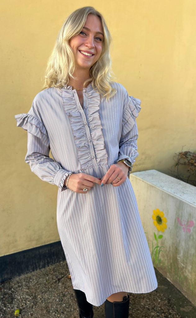 INA Copenhagen Kjole - Emilie - Grey Striped