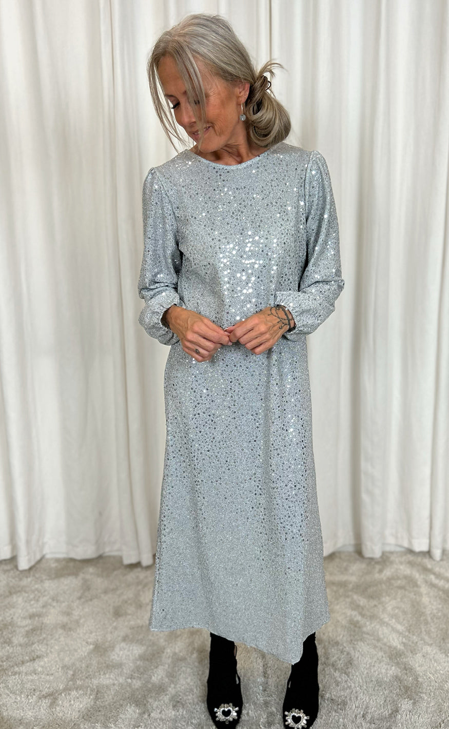 INA Copenhagen Kjole - Fia Long - Silver