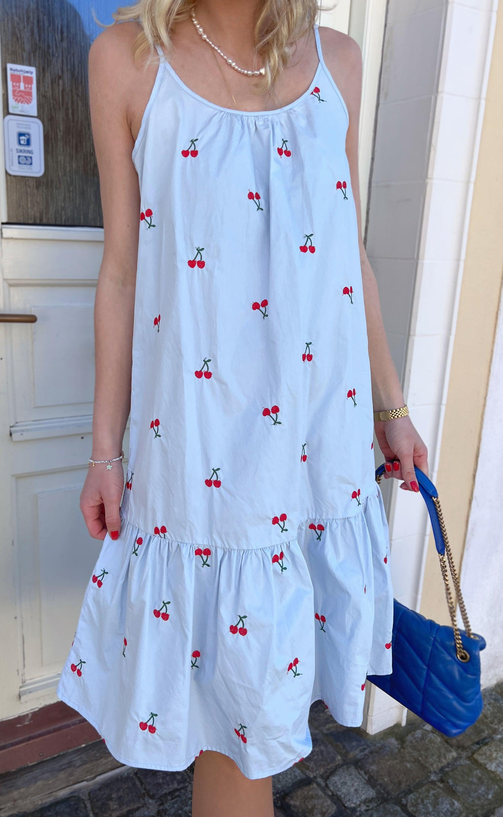 INA Copenhagen Kjole - Fie - Light Blue W. Cherry