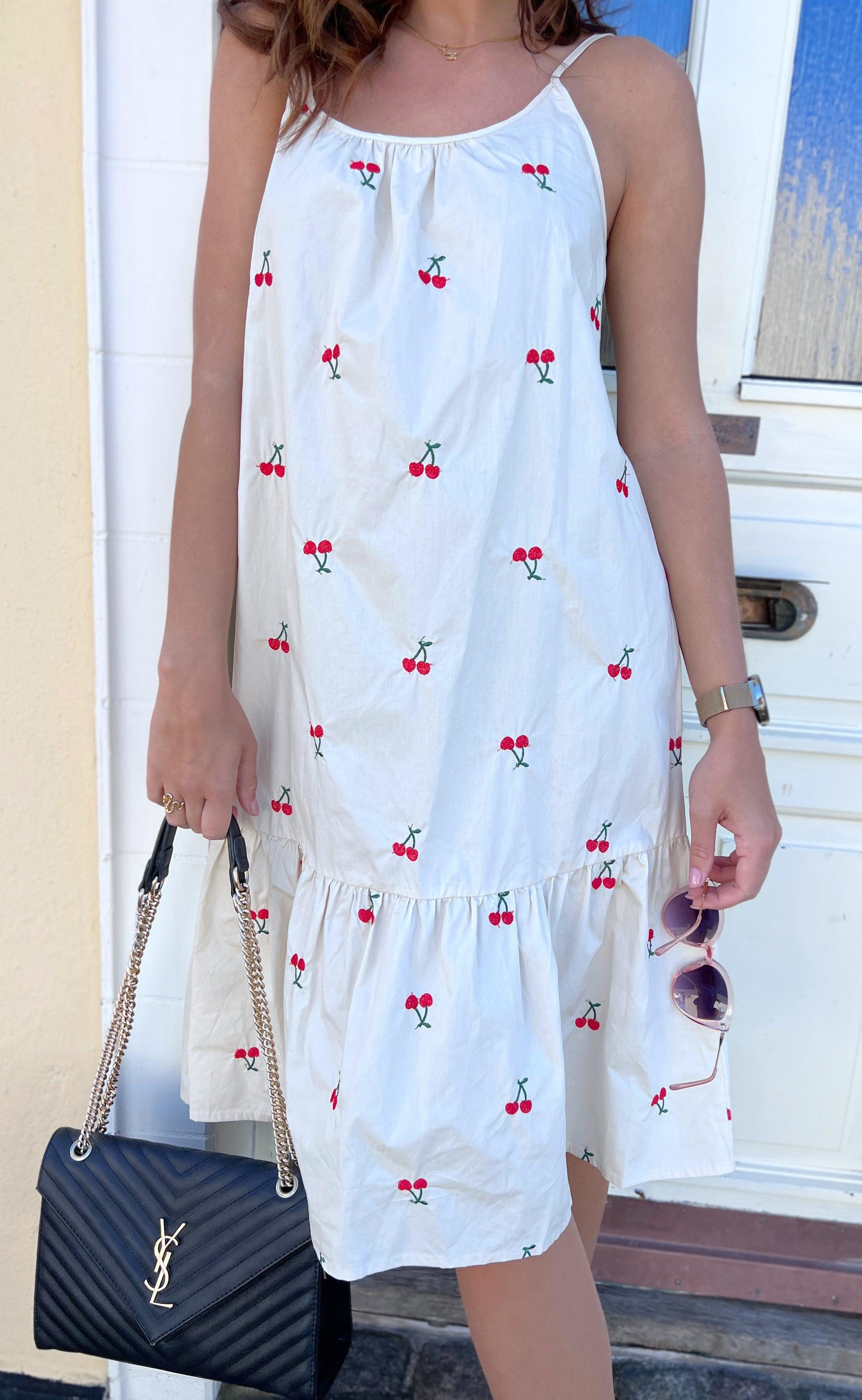 INA Copenhagen Kjole - Fie - Off White W. Cherry