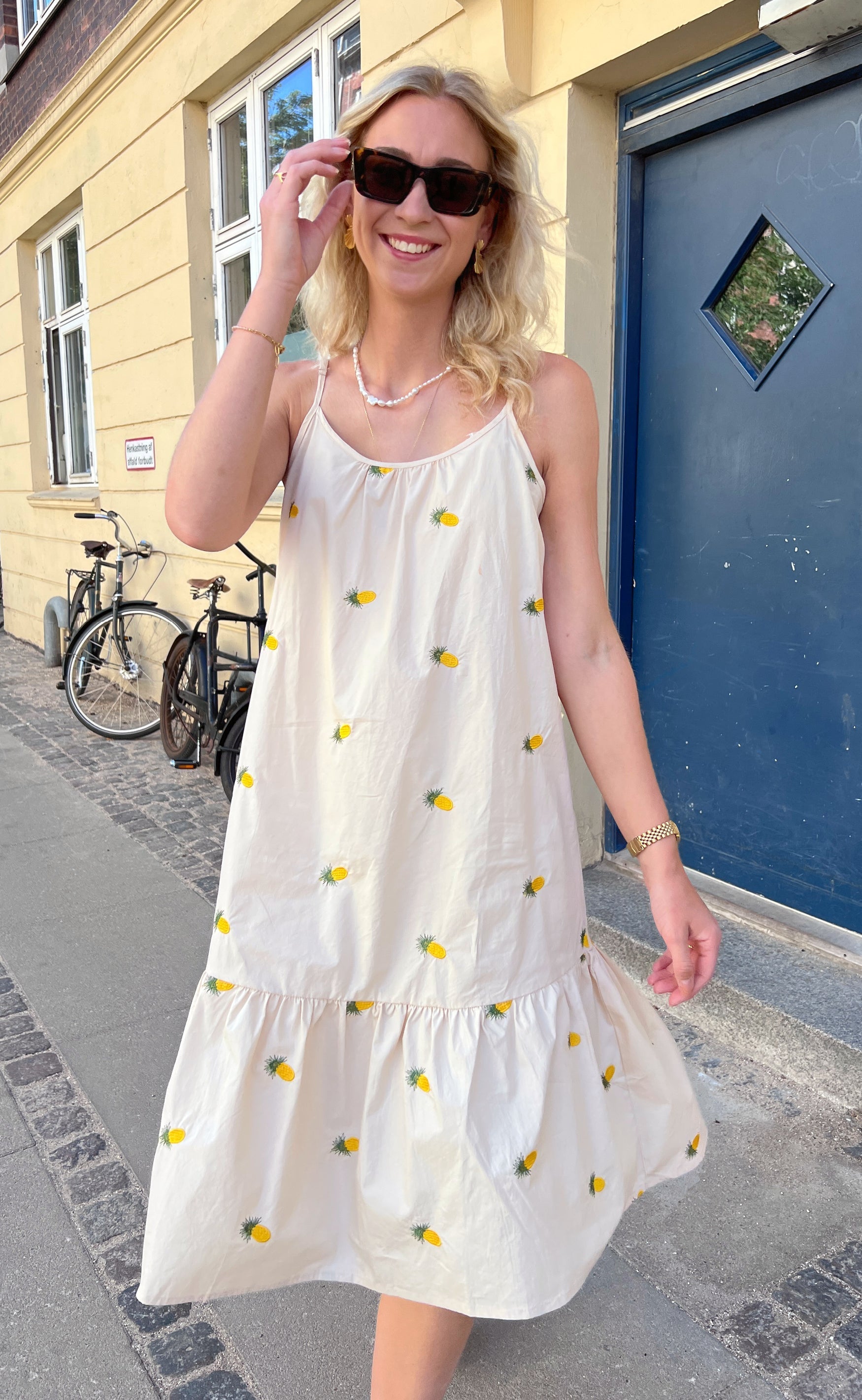 INA Copenhagen Kjole - Fie - Off White W. Pineapple