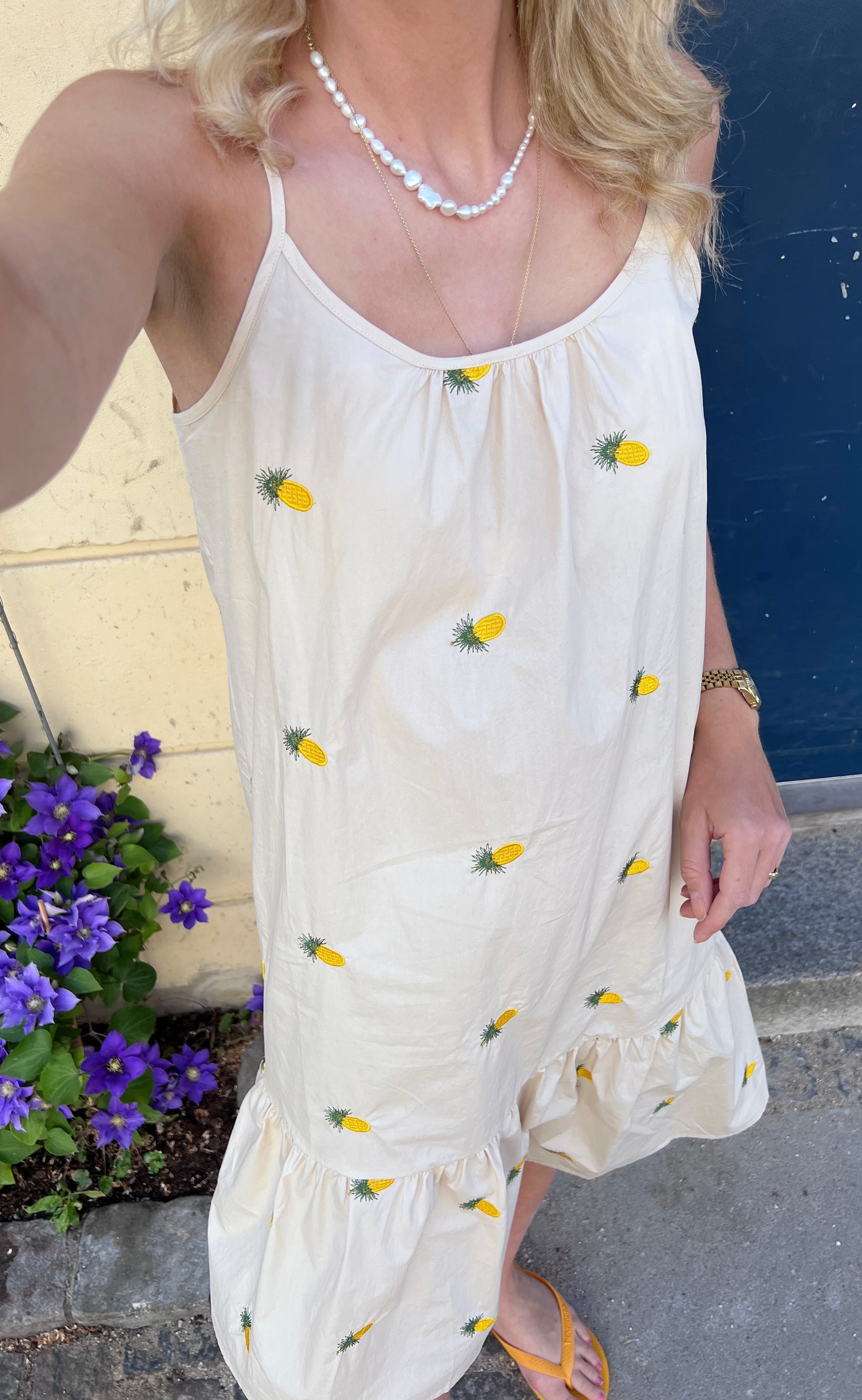 INA Copenhagen Kjole - Fie - Off White W. Pineapple