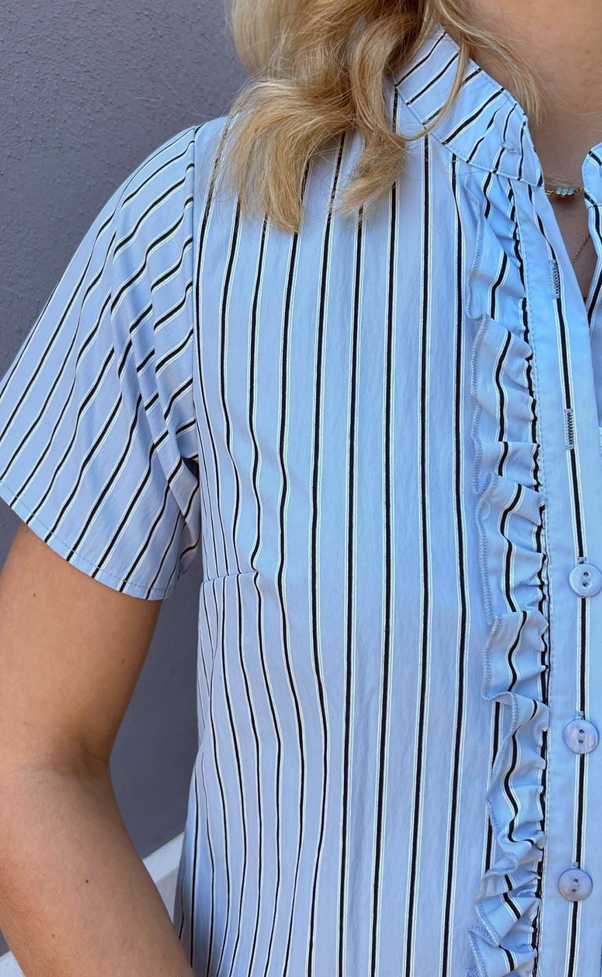 INA Copenhagen Kjole - Flora - Blue/Navy Striped