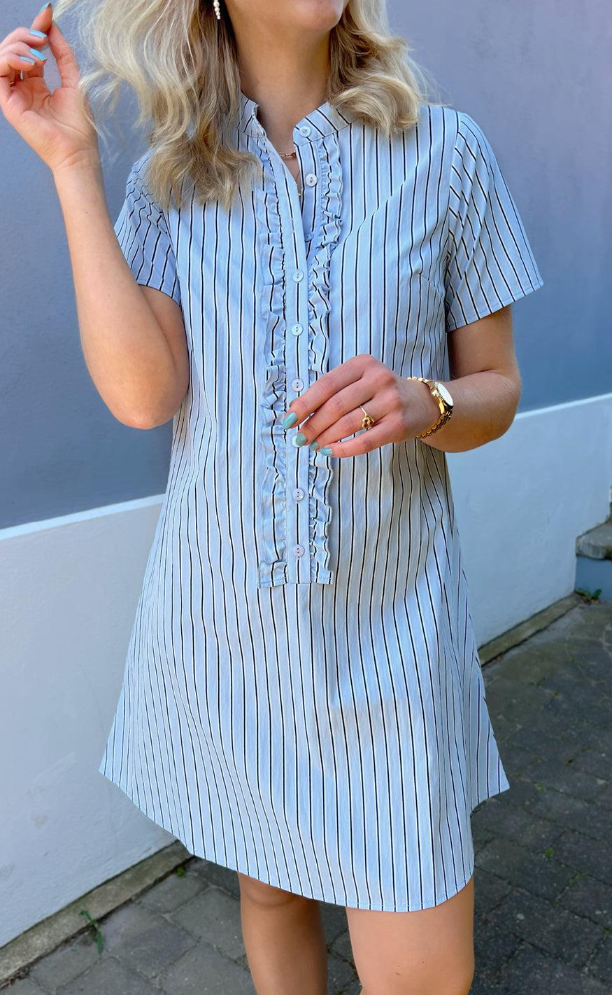 INA Copenhagen Kjole - Flora - Blue/Navy Striped