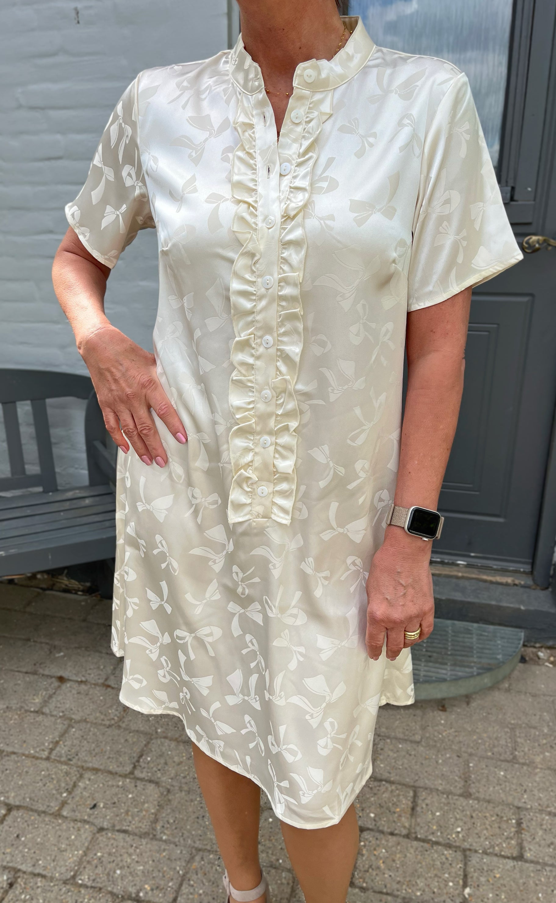 INA Copenhagen Kjole - Flora - Off White Bows