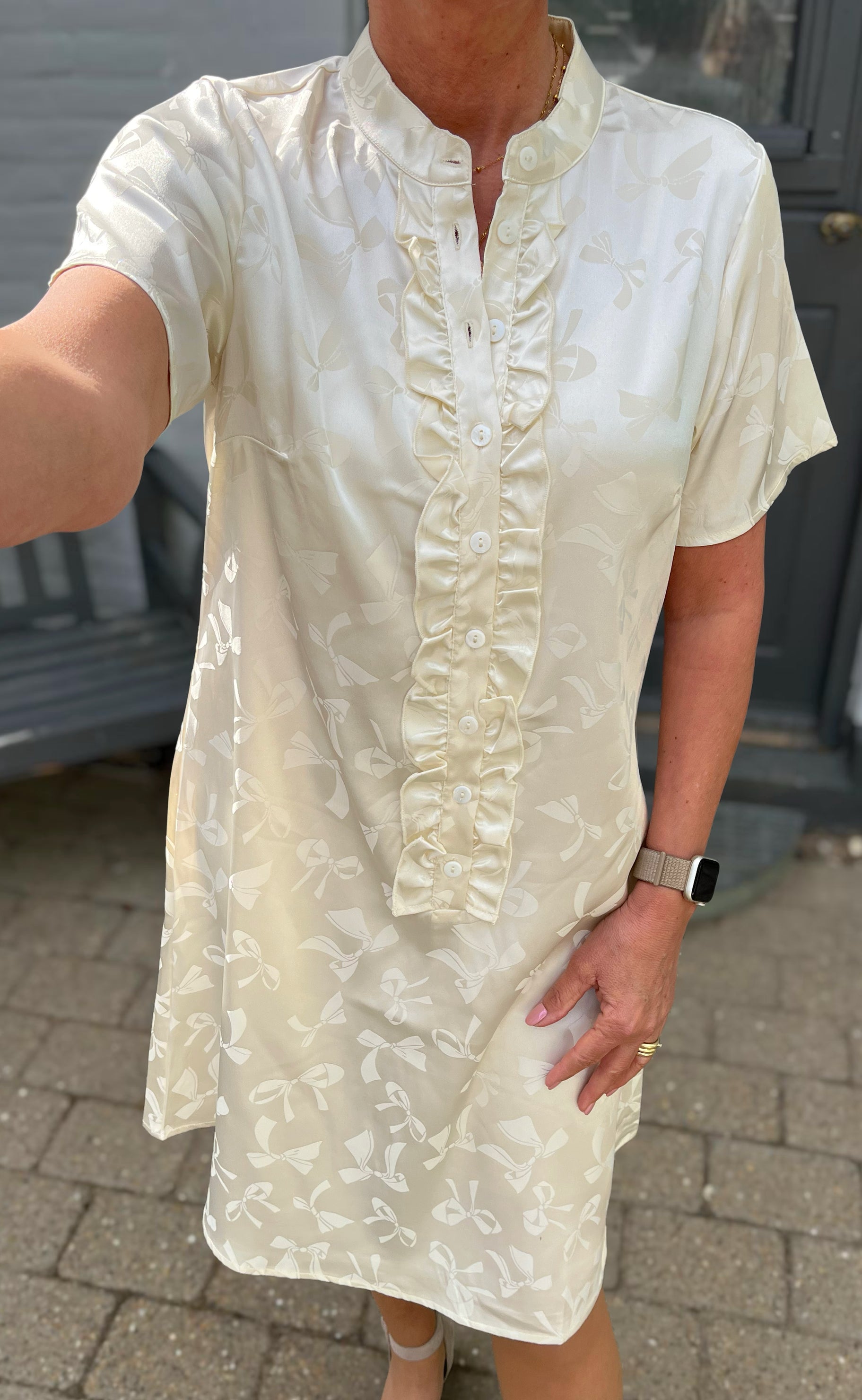 INA Copenhagen Kjole - Flora - Off White Bows