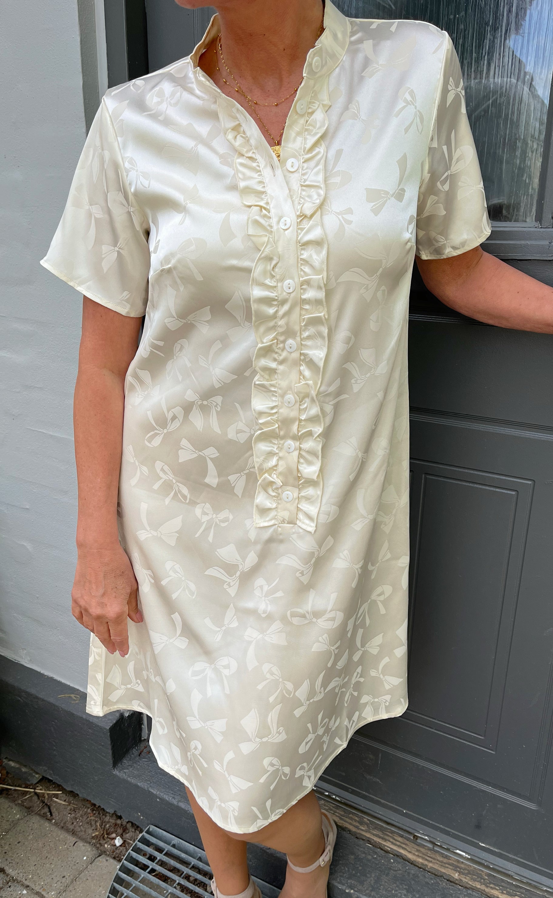 INA Copenhagen Kjole - Flora - Off White Bows