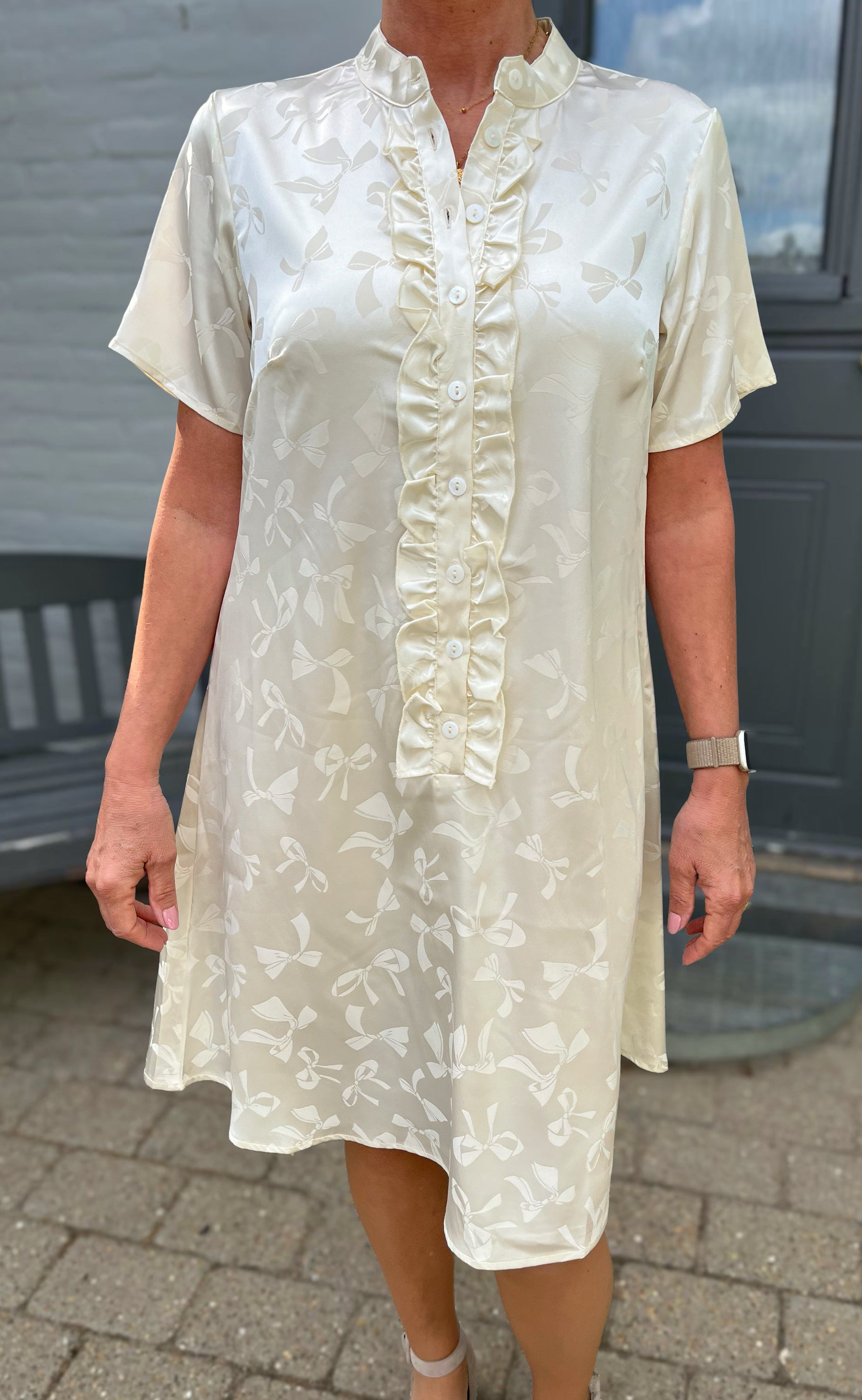 INA Copenhagen Kjole - Flora - Off White Bows