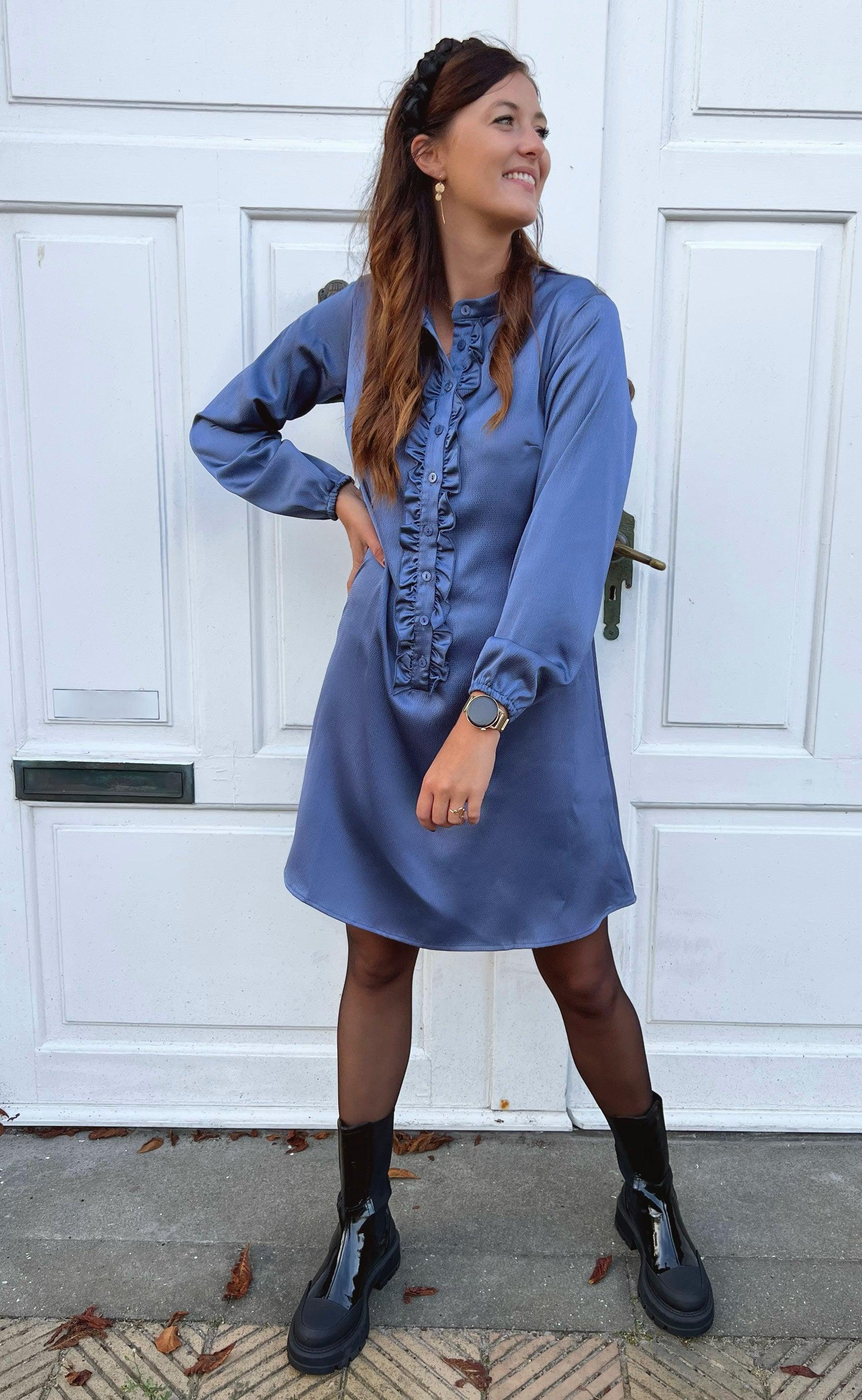 INA Copenhagen Kjole - Florina - Shiny Blue