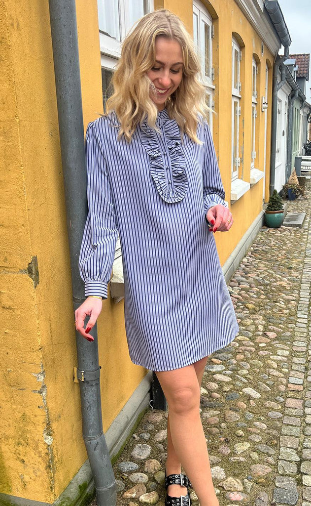 INA Copenhagen Kjole - Frederikke - Dark Blue Striped