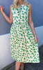 Say INA Copenhagen Kjole - Heidi - White/Green Flowers